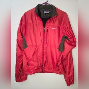 Patagonia Lined Ripstop Windbreaker Jacket Full Zip Red Packable size sm…
